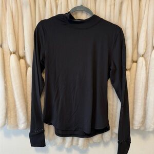 lululemon Rulu Running Long-Sleeve Mock Neck Shirt, Black, Sz 8
